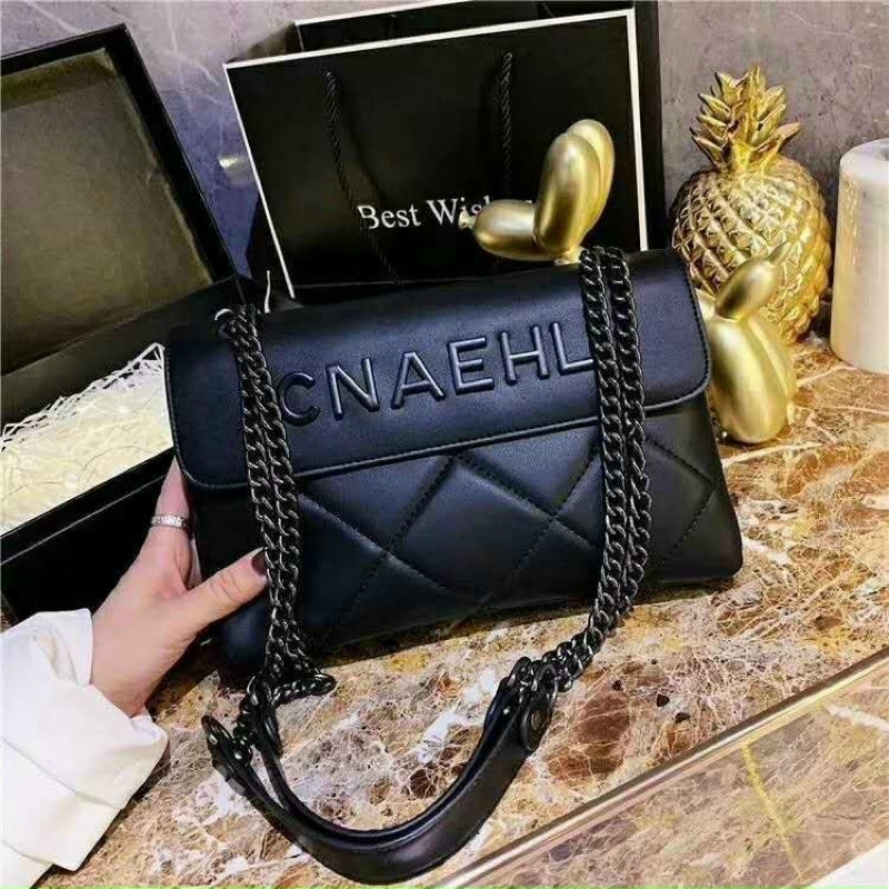 Túi nữ đeo chéo da mềm túi xách đeo vai kẹp nách nữ đẹp hàn quốc dây xích hàng hiệu chính hãng màu đen