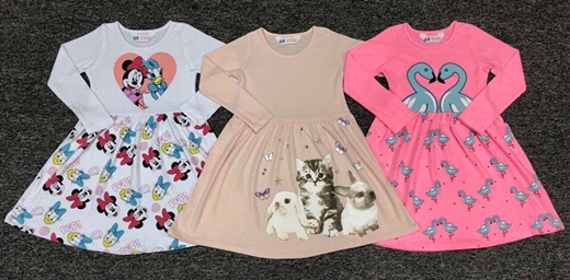 Đầm HM dài tay bé gái