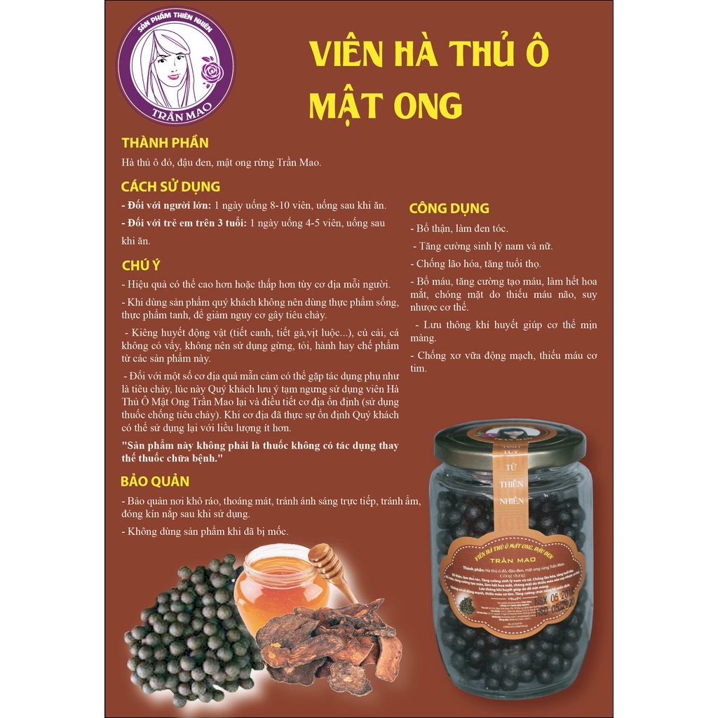 VIÊN HÀ THỦ Ô ĐẬU ĐEN TRẦN MAO | Thế Giới Skin Care