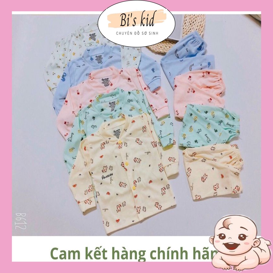 Bộ nỉ cotton dài tay Aveslew cho bé từ 3-13kg