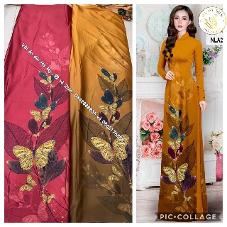 Vải Áo Dài Lụa Vàng Anh