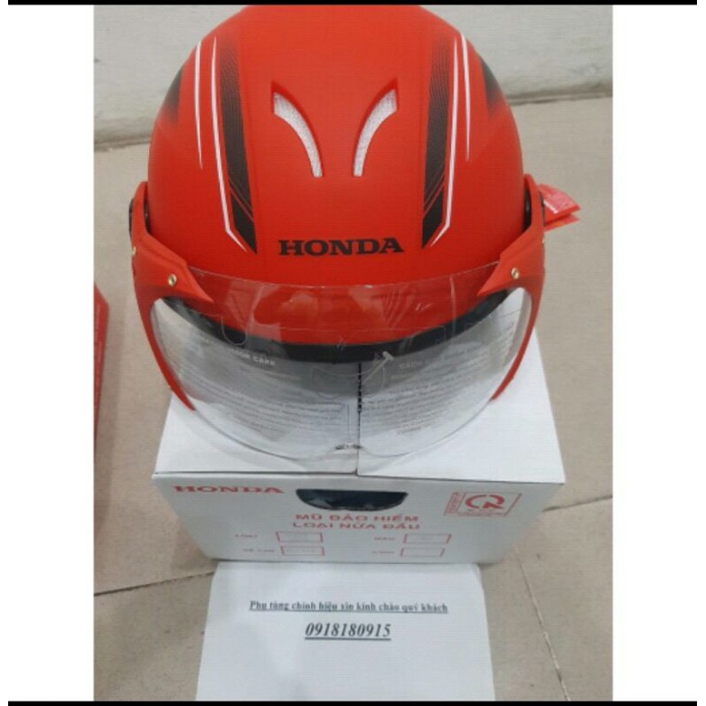 Mũ bảo hiểm honda nửa đầu matt có kính