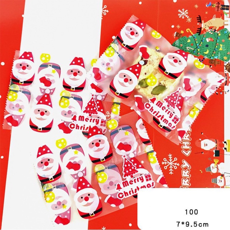 Túi nhựa cookie giáng sinh loại hàn miệng túi - 100 cái