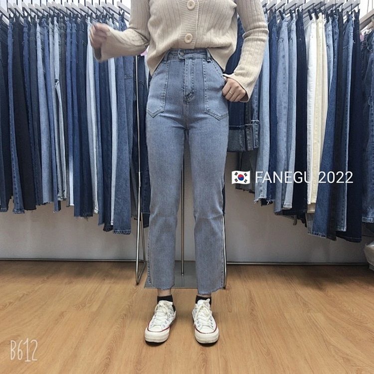 Quần jeans nữ ống đứng mã 3529 hàng Vn mác hồng FANEGU trẻ trung năng động