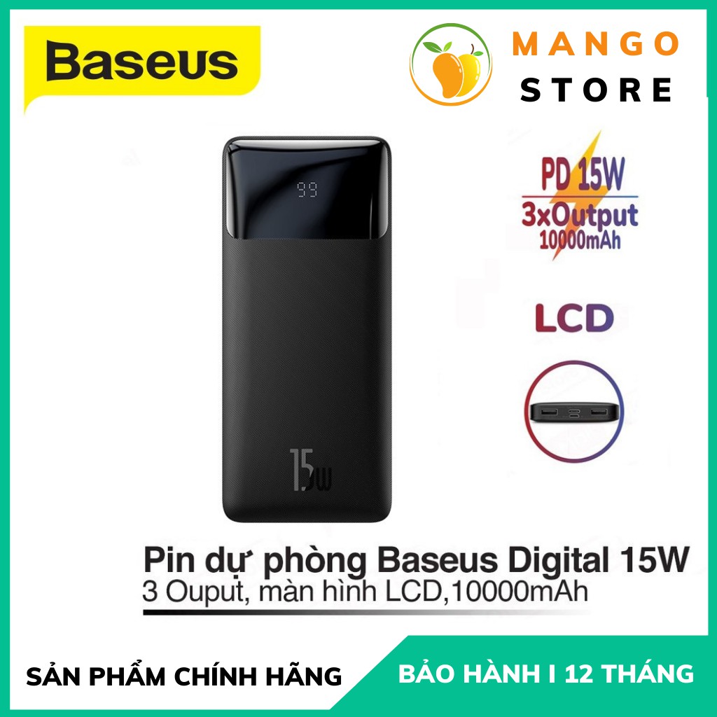 Pin Sạc Dự Phòng Baseus Sạc Nhanh 15w Dung Lượng 10000/20000mAh Chính Hãng Baseus