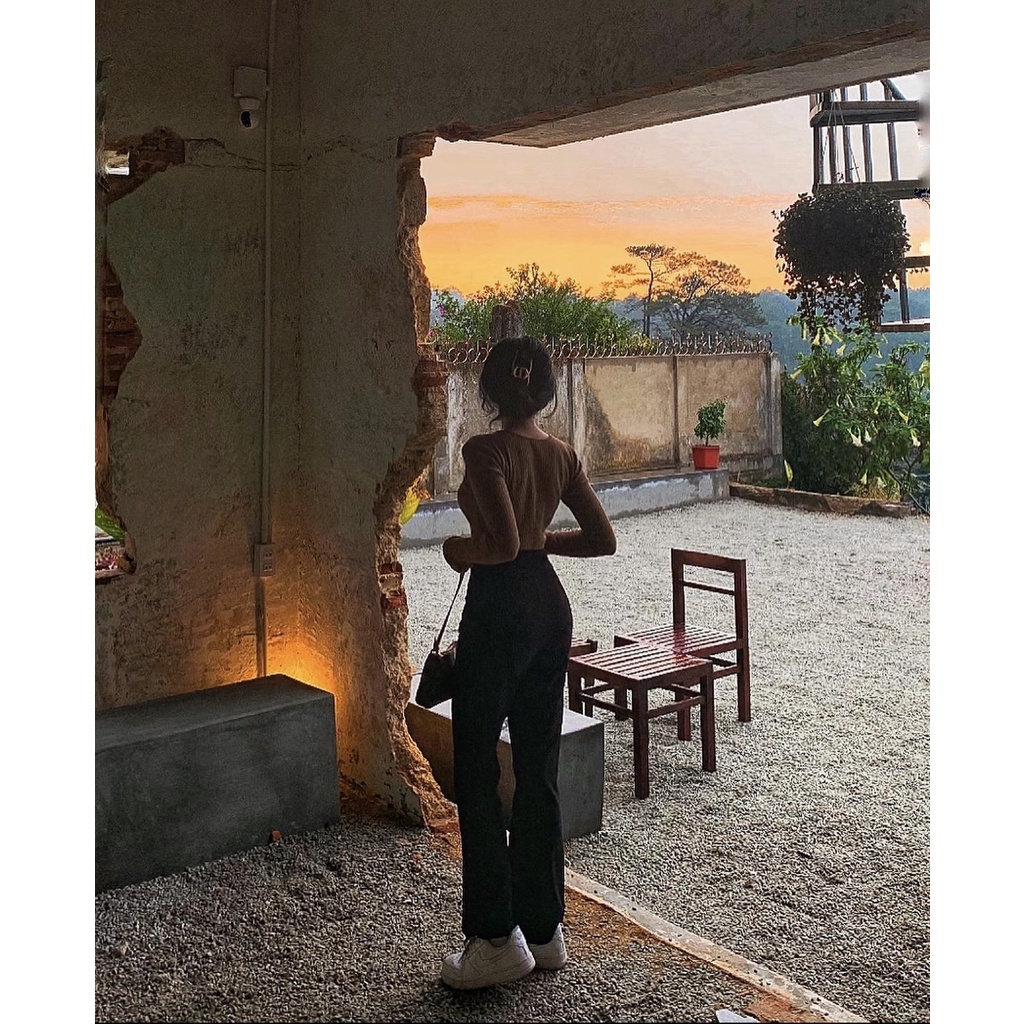 Quần Giấy Ống Loe JOLIE Nữ [FREESHIP] 🌸 Kaki jeans thiết kế 2 cúc dọc dáng đứng, culottes body dài đẹp Ulzzang 🌸 | BigBuy360 - bigbuy360.vn