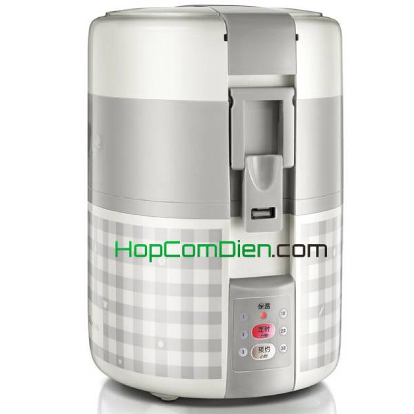 Hộp cơm điện tử nén áp suất inox 3 tầng inox BEAR DFH-A20D1