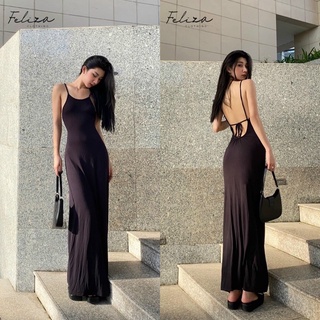 Đầm 2 dây lụa dáng dài hở lưng