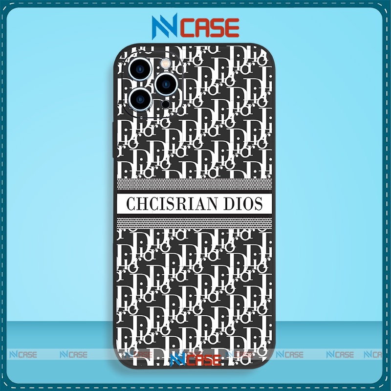 Ốp lưng iPhone Dior cạnh viền vuông silicon mềm dẻo bảo vệ camera cho iphone 6/6s/7/8/X/XS/11/12/13 Pro Plus Max