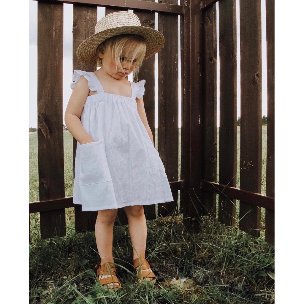 Váy Trắng Cánh Tiên Muslin Zara Bé Gái