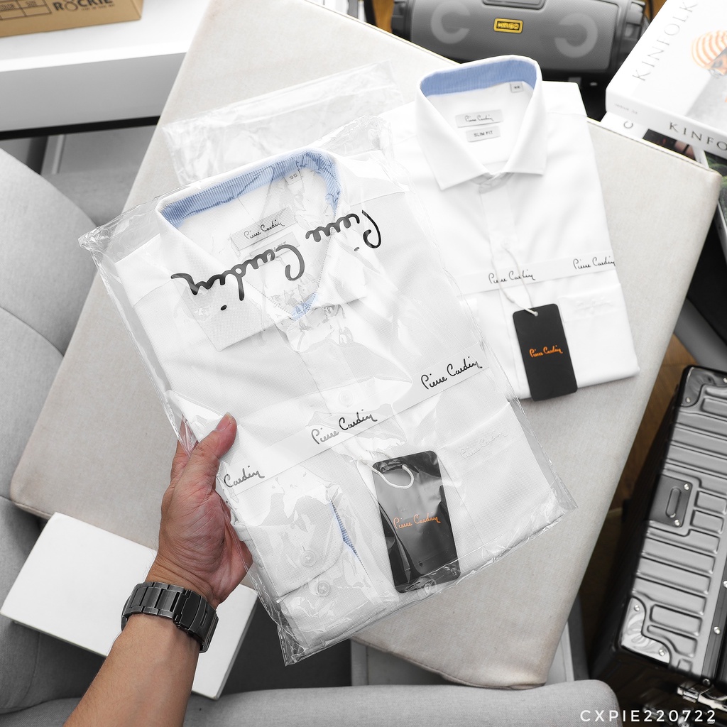 Áo sơ mi nam Màu Trắng Pierre Cardin An Phước tay dài có túi công sở, chất vải Lỗ Kim cao cấp, mềm mát Chính Hãng