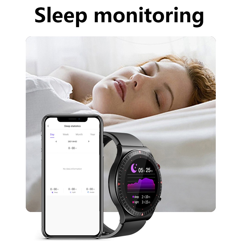 Đồng hồ thông minh UTELITE Bluetooth mặt tròn 1.28 inch chống nước IP67 thẻ nhớ 4G đo nhịp tim BP SPO2