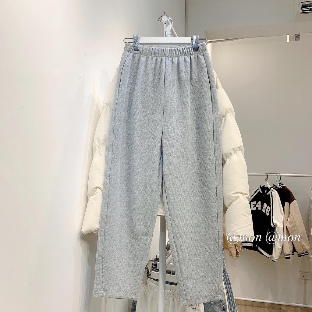 2101103 Quần baggy nỉ tăm ulzzang cho nữ màu basic dễ phối đồ phong cách hàn quốc nhiều màu