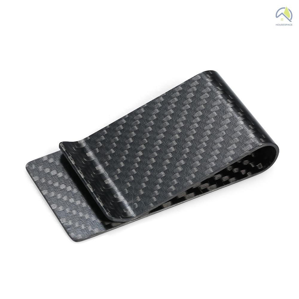 ● Black Carbon Fiber Wallet Money Clip Credit Card Business Card Clip Holder for Men