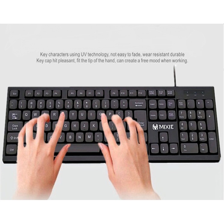Bàn phím máy tính MIXIE X7S phiên bản mới nhất 2021, bàn phím gaming có dây, mỏng nhẹ, bấm êm