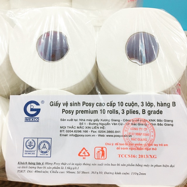 Giấy vệ sinh Posy 3 lớp có lõi