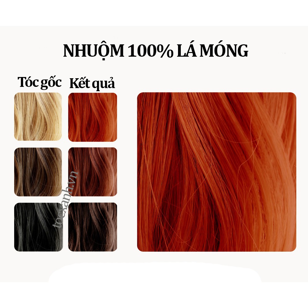 [Nâu đỏ 100g] Bột lá móng nhuộm tóc henna 100% thảo dược phủ bạc màu nâu đỏ hiệu Zenia, India