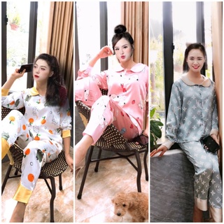 Bộ pyjama lụa bèo Satin dài cực sang chảnh