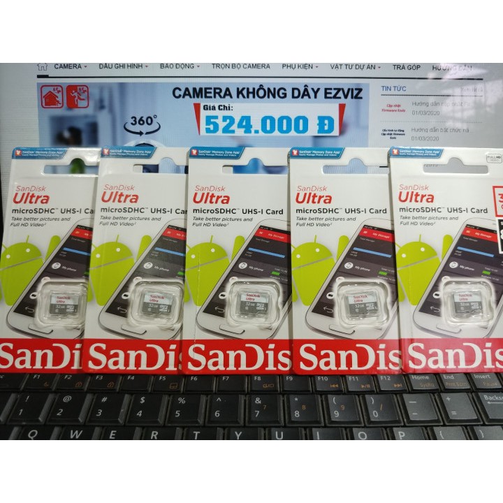 Thẻ Nhớ MicroSD Sandisk Ultra Class 10 64GB, 32GB  Bảo Hành 36 tháng