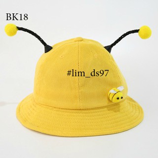 CÓ SẴN - Mũ maruko bucket nhung ong vàng (kèm ảnh thật tự chụp)