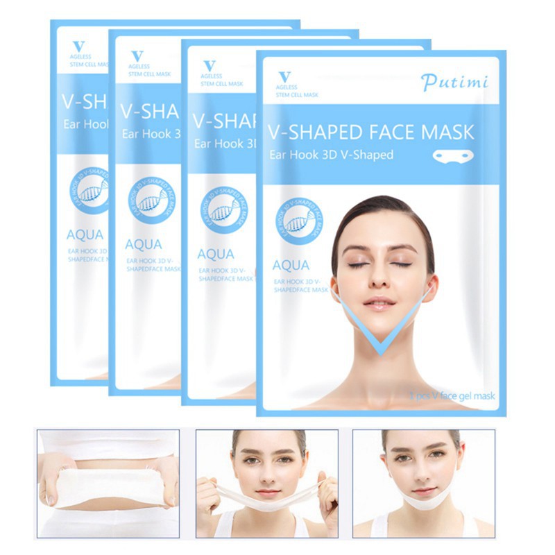 ]🙋1pcs Firming Whitening Moisturizing Brighten V Face Gel Mask​