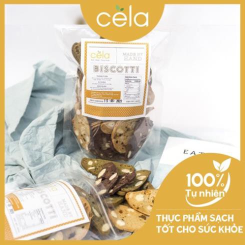 Bánh biscotti Cela là bánh ngũ cốc ăn kiêng, bữa phụ chuẩn eat clean dành cho cánh chị em giảm cân , 1 túi mix 3 vị | BigBuy360 - bigbuy360.vn
