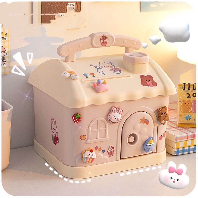 Ống Heo Bỏ Tiề.n Tiết Kiệm Hình Ngôi Nhà Xinh