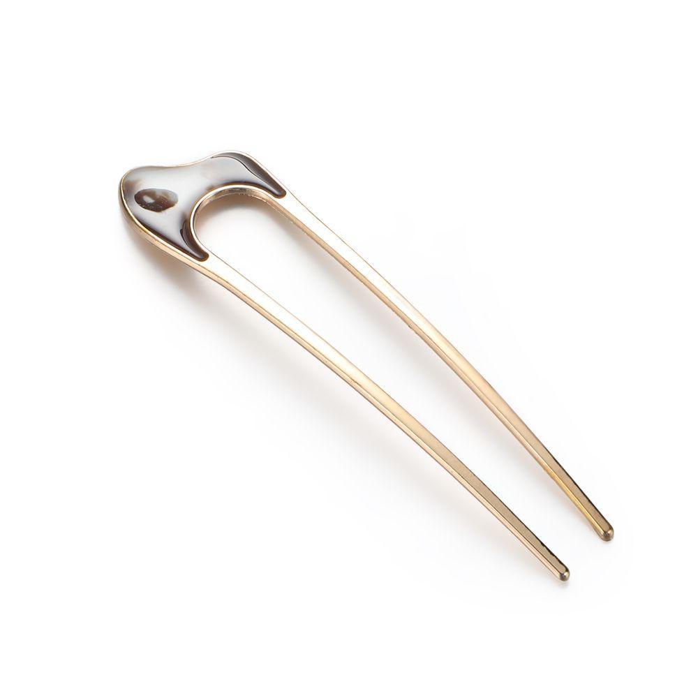 WATTLE Trâm Cài Tóc Chữ U Bằng Kim Loại Phong Cách Vintage Thời Trang