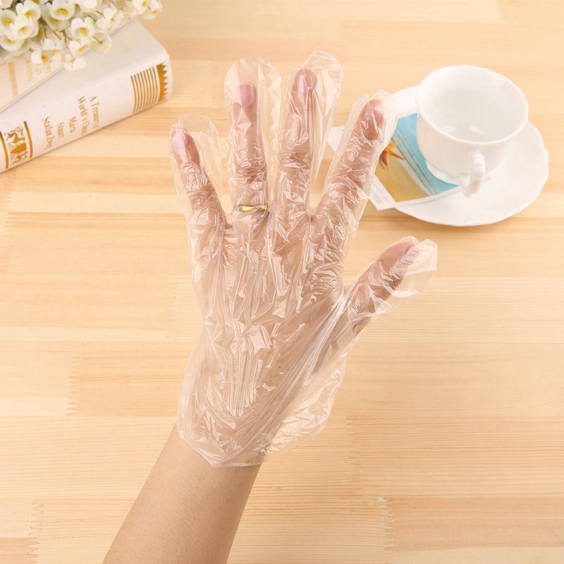Set 100 găng tay nhựa PE dùng một lần tiện dụng