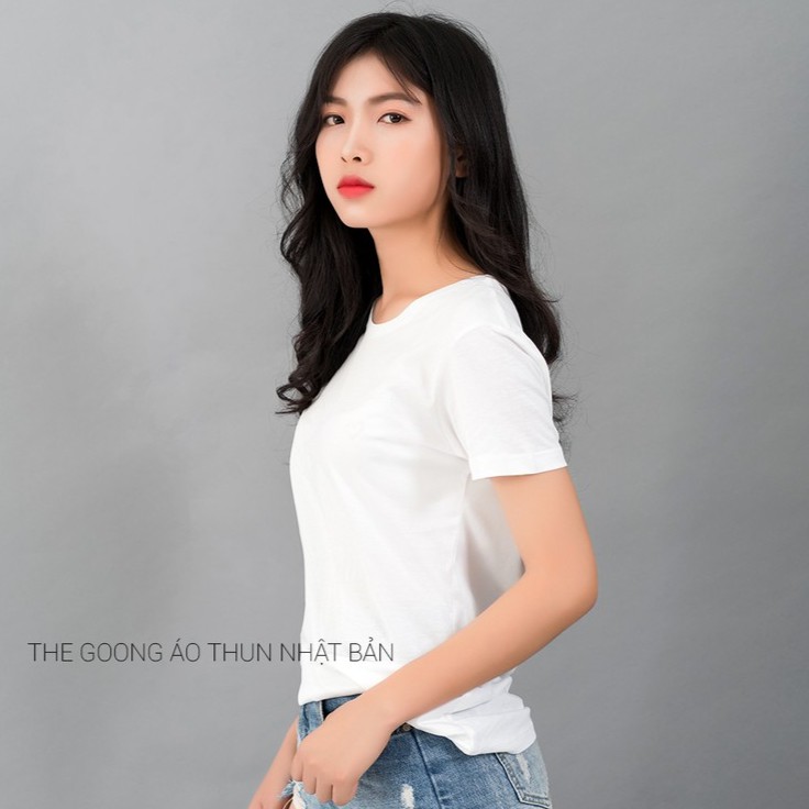 ÁO THUN TRƠN NỮ NHẬT BẢN 100% COTTON THOÁNG MÁT - TRẮNG | BigBuy360 - bigbuy360.vn