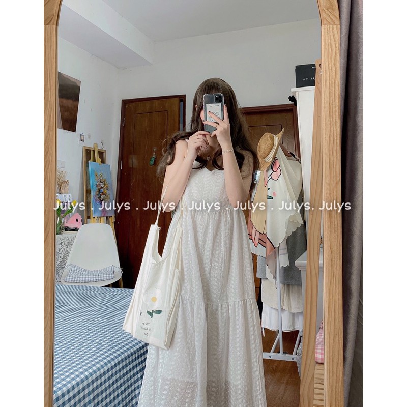 [Mã FAGREEN245 giảm 10% tối đa 30K đơn 99K] Váy thô 2 dây thêu hoa (ảnh thật shop chụp kèm video) | BigBuy360 - bigbuy360.vn