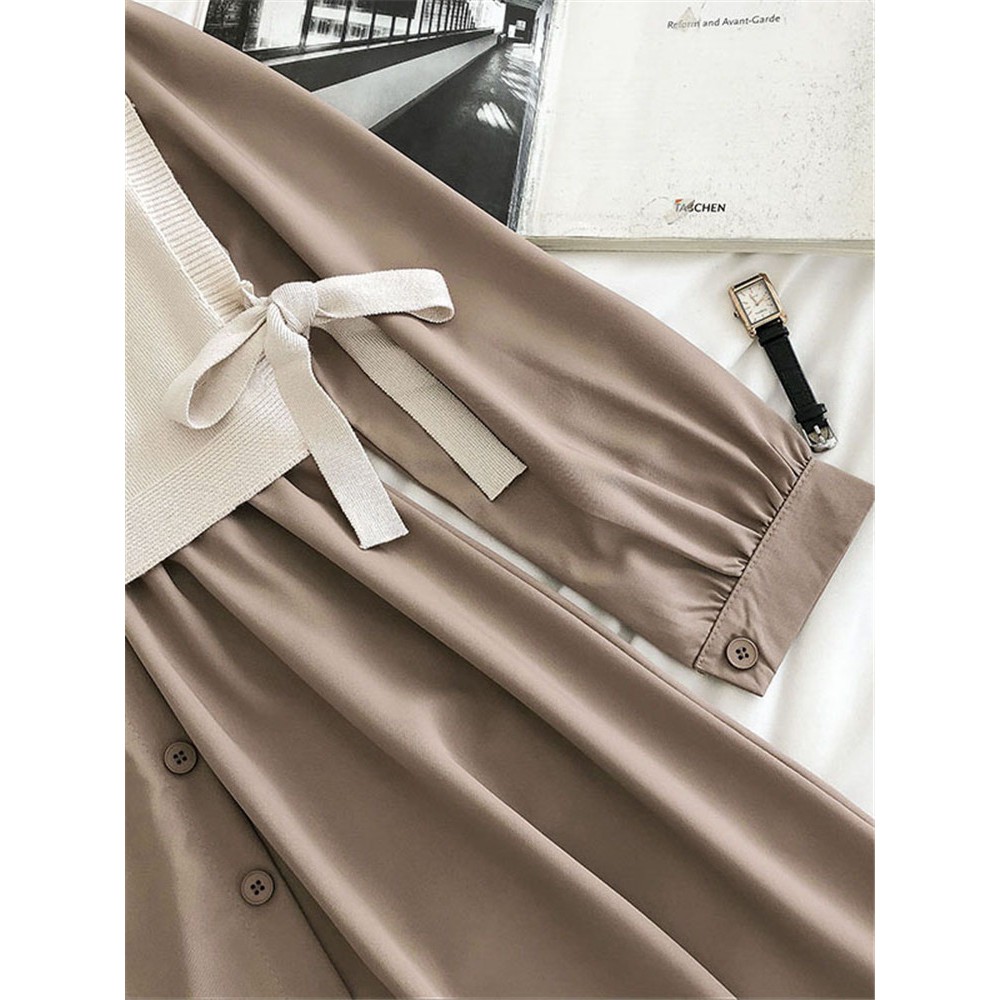 Hàng Sẵn_Trumpet hai mảnh áo đầm+gilê phong cách Hàn Quốc | BigBuy360 - bigbuy360.vn