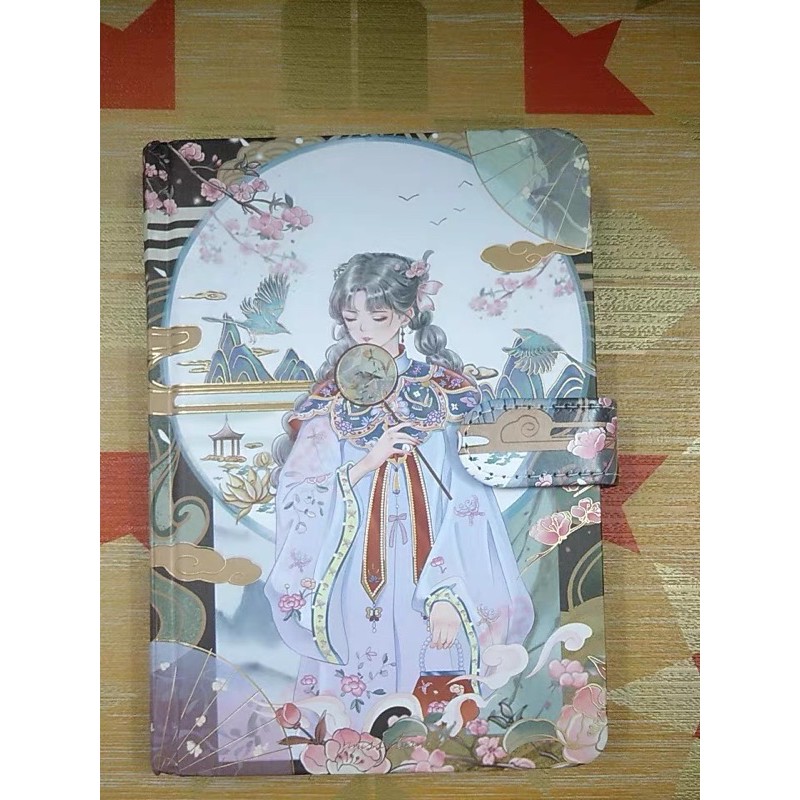 Sổ tay cổ trang 3D series Đàm Hoa Nhất Mộng- Size A5 (32k) 224 Trang- Tặng kèm bookmark kim loại