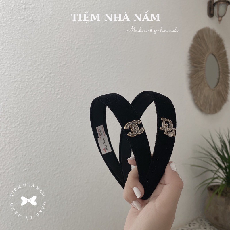 🎀 BỜM / CÀI TÓC NHUNG ĐÍNH ĐÁ THƯƠNG HIỆU SANG CHẢNH - [ Nhà Nấm handmade ]