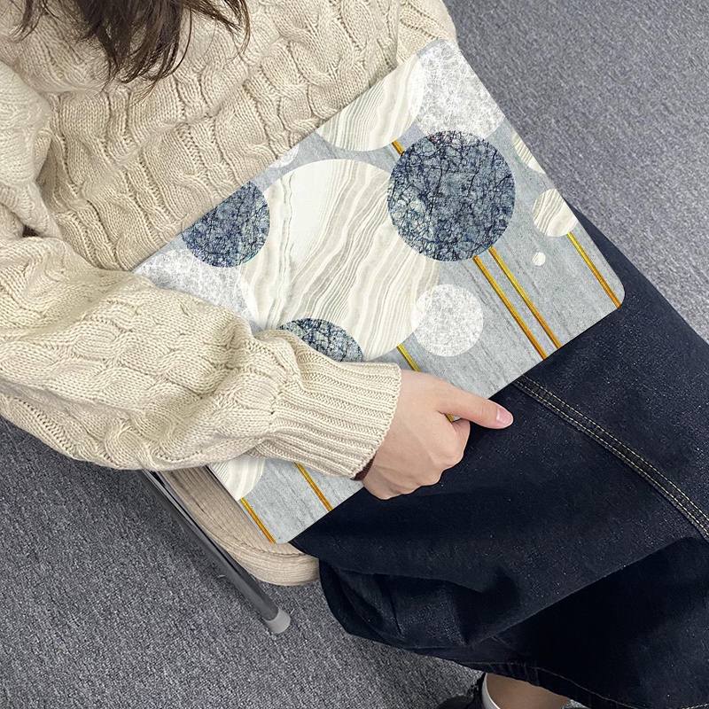 Ốp Máy Tính Bảng Họa Tiết Hình Học Có Bàn Phím Cho MacBook Air 13 A1466 A1369 2012-2017 Release M1 Pro 13 inch A2338 A2289 A2251 New Air13 A2337 A1932