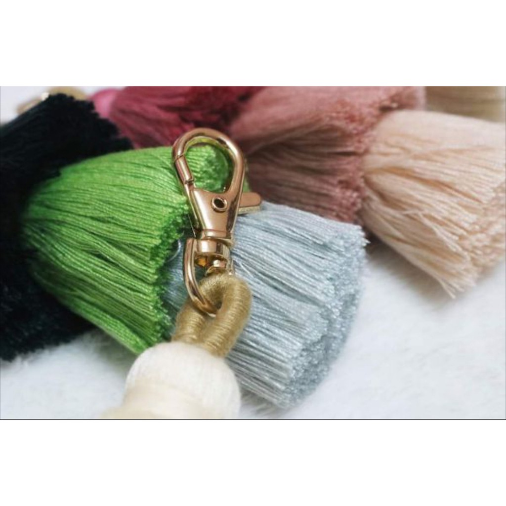 Móc Khóa Tua Rua 3 Tầng 16cm Nhiều Màu Trang Trí Chìa Khóa, Túi Xách, Balo