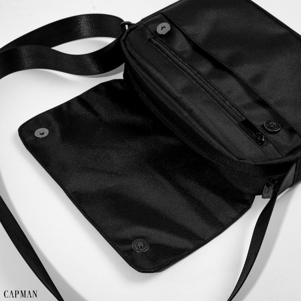 Túi đeo chéo nam CAPMAN vải canvas CM32 nhiều ngăn chống nước, đeo vai phong cách Hàn