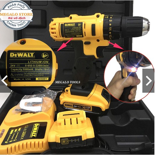 Máy khoan pin DW 24V có búa - DW 24V