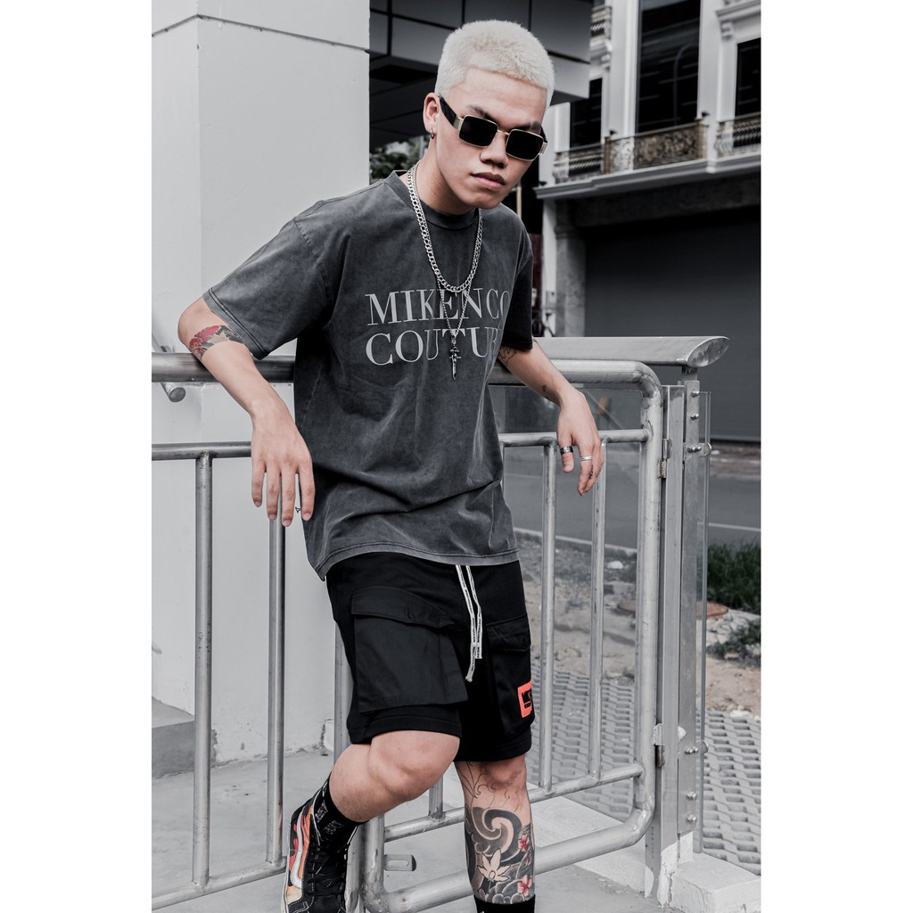 Áo thun tay lỡ unisex Couture chữ ngực MOSSSHOP - Áo phông nam nữ phong cách hàn quốc ulzzang form rộng 65kg