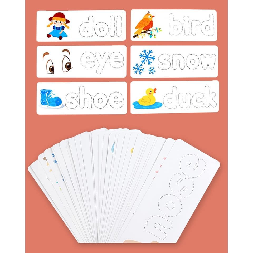 Spelling game- Chữ Cái Tiếng Anh,52 bộ thẻ học ghép chữ