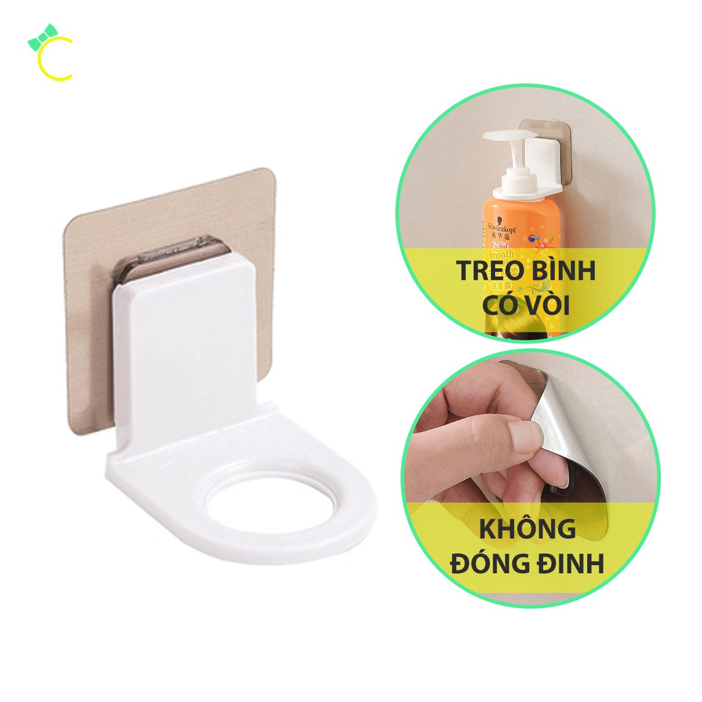 Móc dán tường treo bình rửa tay, sữa tắm, dầu gội có vòi xịt - Cami - CMPK150