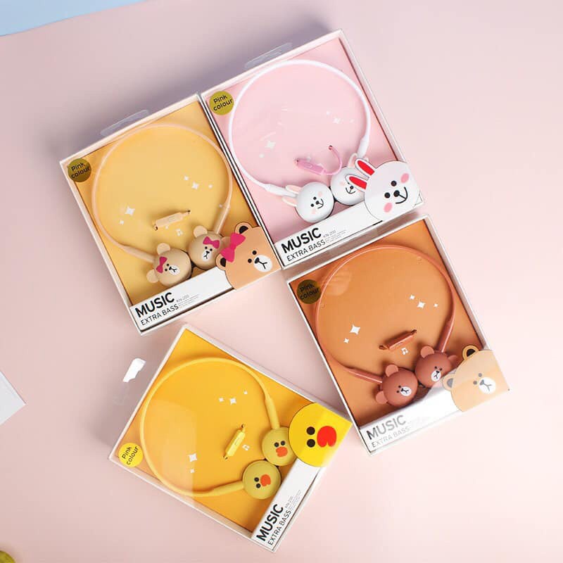 Tai nghe gấu chụp tai, Tai nghe chụp Headphone gấu thỏ line cute