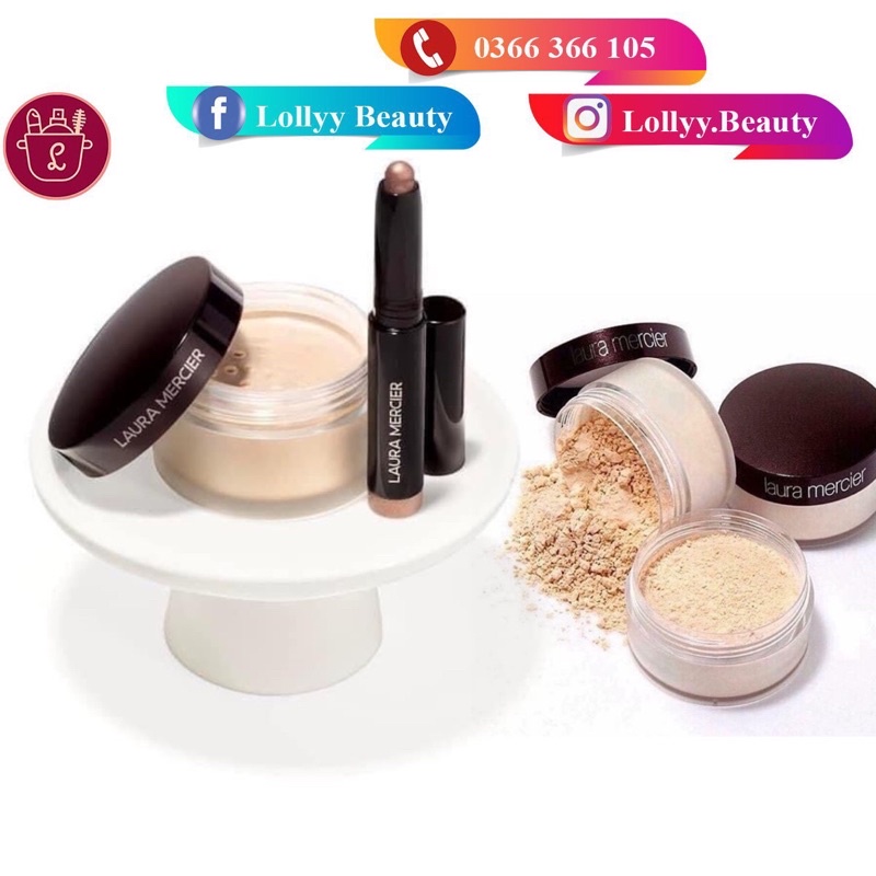 Set phấn phủ và phấn mắt mini Laura Mercier