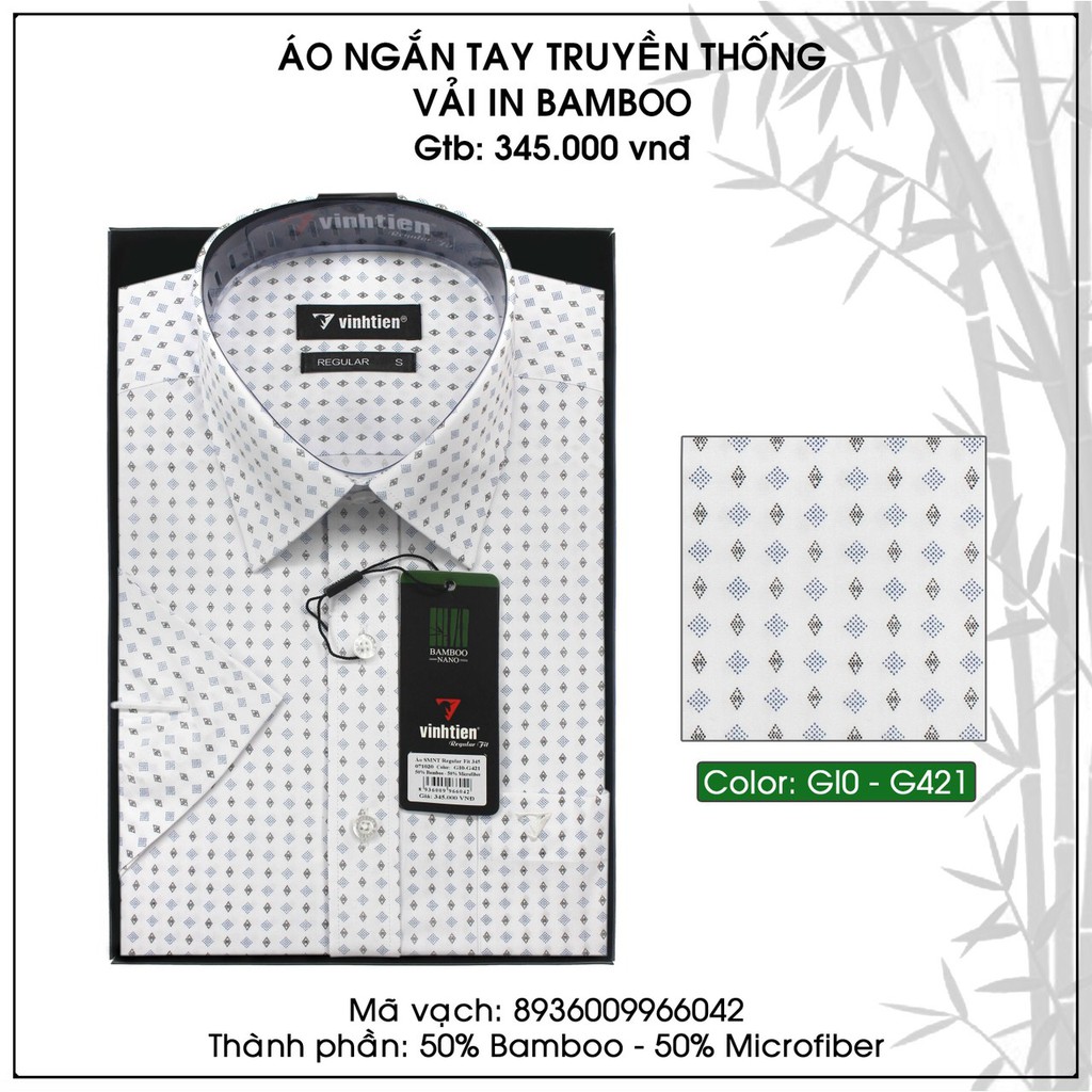 Bigsize áo sơ mi nam Vĩnh Tiến chính hãng dưới 100kg tay ngắn