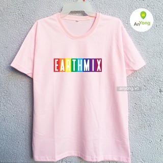 Áo thun EarthMix chữ cầu vồng rainbow