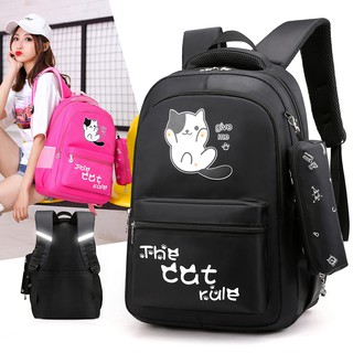 Balo Đi Học Vải Canvas Kiểu Hàn Quốc Dễ Thương Cho Bé Gái Từ Lớp 4-6