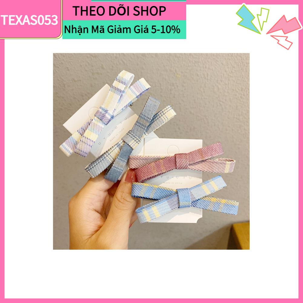 Texas053 Small Bow Hair Clip JK Plaid Style Pin Fashion Cute Hairpin for Everyday Matching Dancing Party Holiday