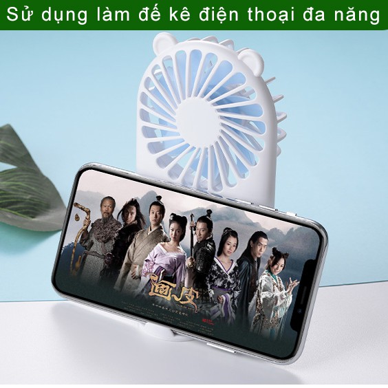 Quạt mini fan Pocket siêu mát với 7 cánh quạt 3 tốc độ tiện lợi có thể để bàn học, bàn làm việc