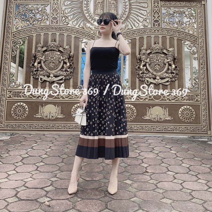 Chân Váy Nữ Xếp Ly Dáng Dài Kết Hợp Họa Tiết Cao Cấp QC Freeship,Chân Váy Xòe Chữ A Xu Hướng Lưng Cao Thời Trang Nữ Tính | BigBuy360 - bigbuy360.vn