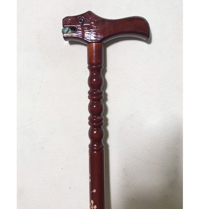 Gậy batoong chống cho người già chất liệu gỗ tự nhiên cao cấp thiết kế đầu rồng đẹp mắt dài 90cm KH27